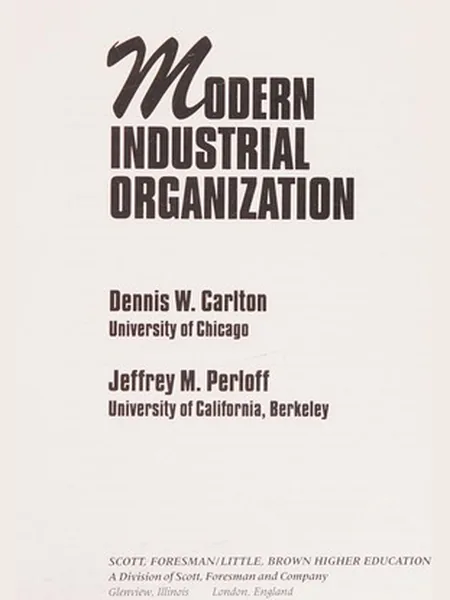 Modern Industrial Organization cover