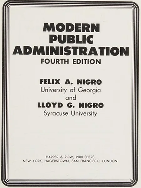 Modern Public Administration cover