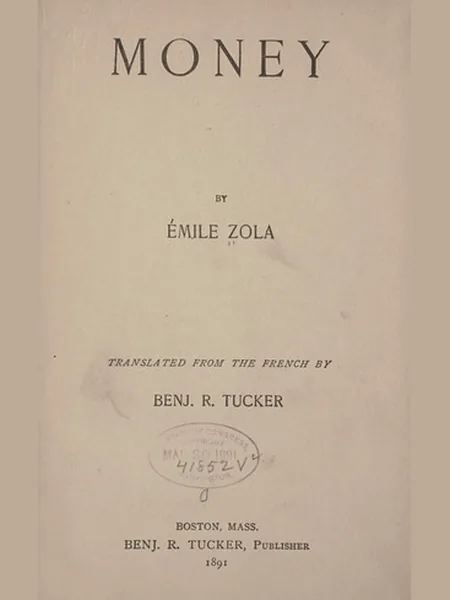 Money cover, B. R. Tucker 1891