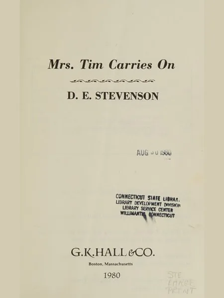 Mrs. Tim Carries On, cover of another edition (the Collins 1973 cover is not yet photographed)