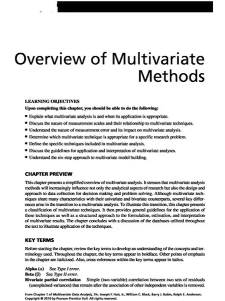 Multivariate Data Analysis cover
