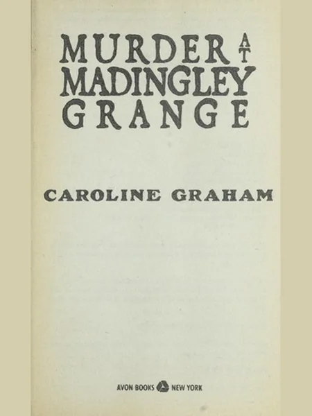 Murder at Madingley Grange, cover of another edition (the Mysterious Press 1990 cover is not yet photographed)