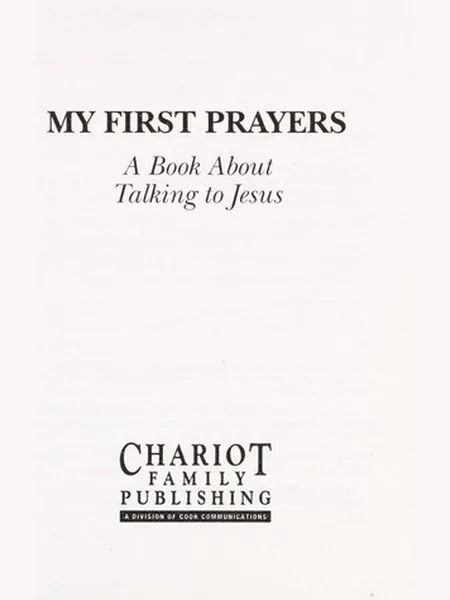 My First Prayers first edition cover, Self-published 1995