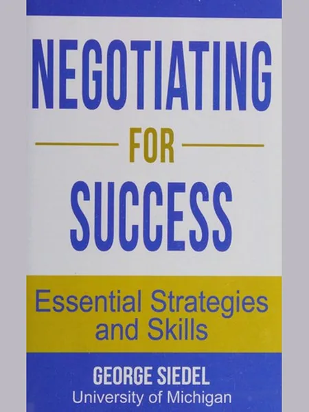 Negotiating for Success first edition cover, Van Rye Publishing 2013