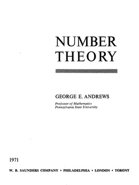 Number Theory cover