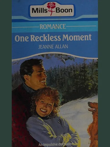 One Reckless Moment cover, Mills & Boon 1988