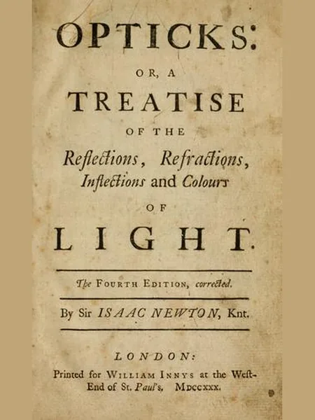 Opticks, cover of another edition (the printed for Sam Smith and Benj. Walford 1704 cover is not yet photographed)