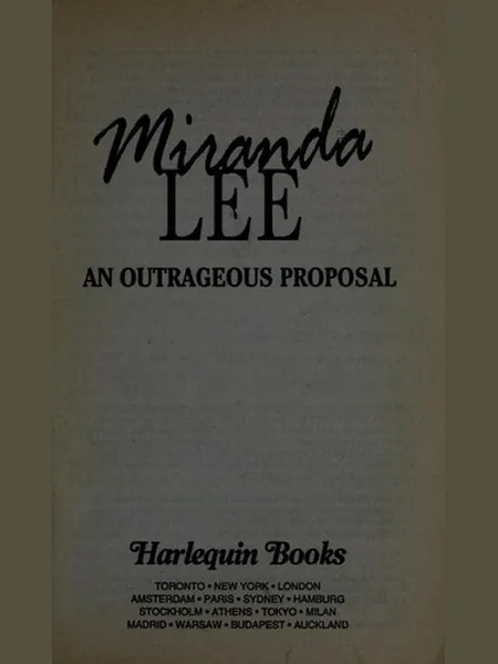 Outrageous Proposal cover