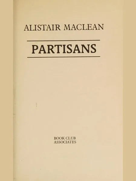 Partisans first edition cover, Collins 1982