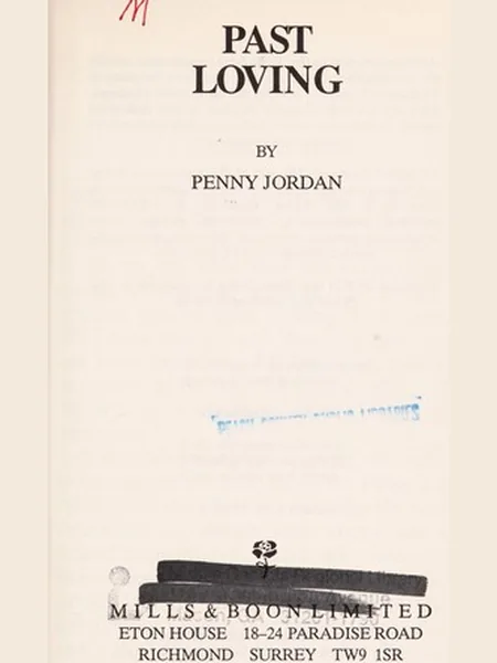 Past Loving, cover of another edition (the Mills & Boon 1992 cover is not yet photographed)