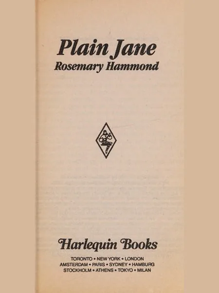 Plain Jane cover, Harlequin 1987