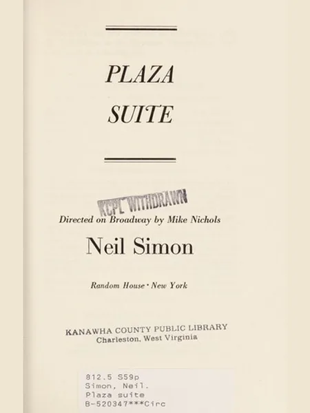 Plaza Suite cover