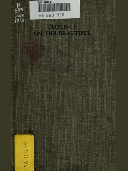 Plotinus on the Beautiful cover