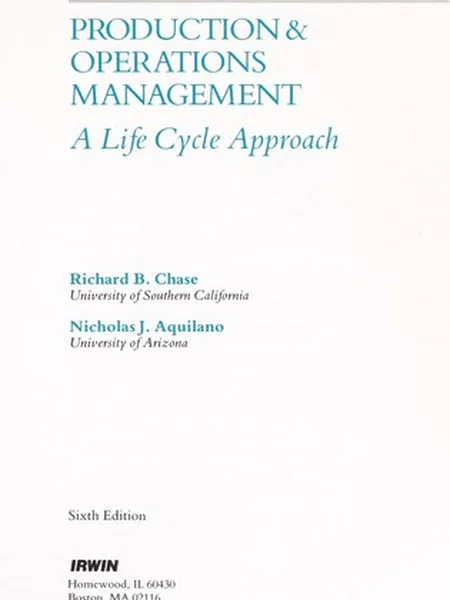 Production and Operations Management first edition cover, Irwin 1973