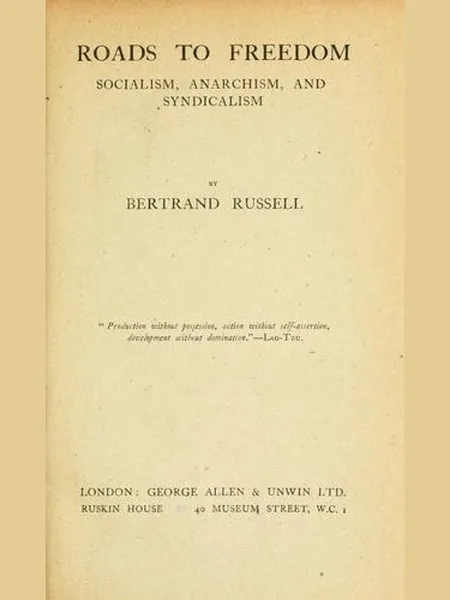 Roads to Freedom first edition cover, Allen & Unwin 1918