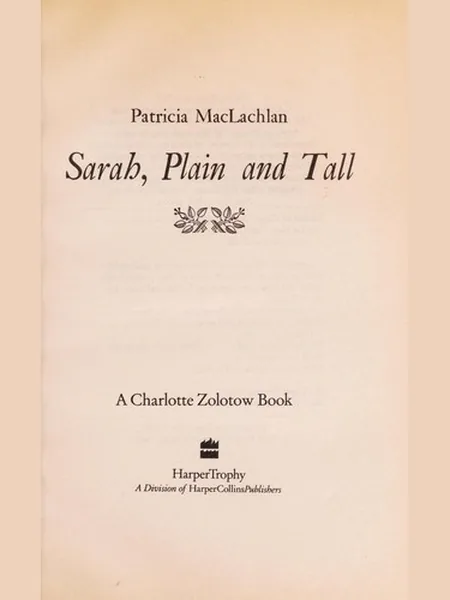 Sarah, Plain and Tall cover