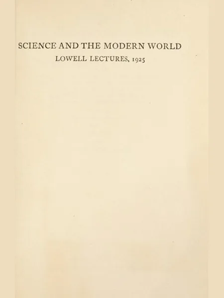 Science and the Modern World cover