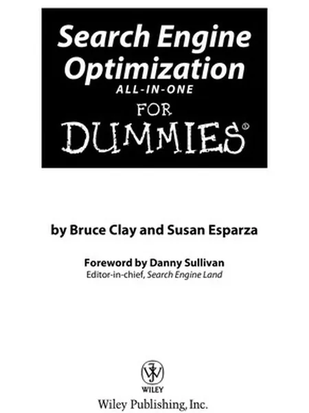 Search Engine Optimization first edition cover, For DummiesImprint 2009