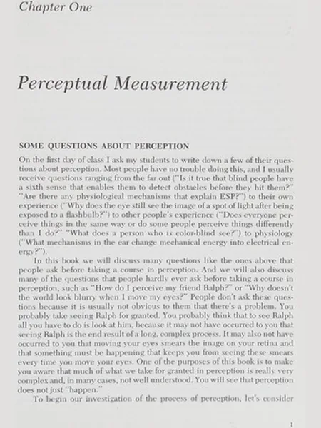 Sensation and Perception first edition cover, Wadsworth Pub. Co 1980