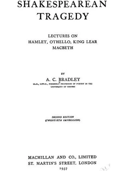 Shakespearean Tragedy, cover of another edition (the Macmillan 1904 cover is not yet photographed)