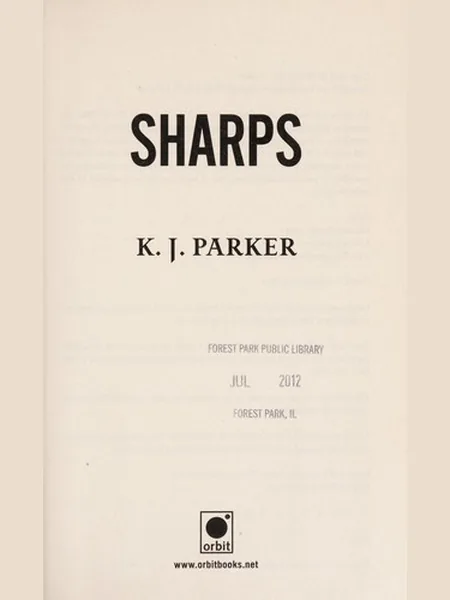 Sharps first edition cover, Orbit 2012