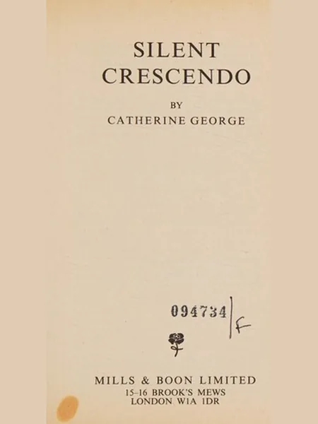 Silent Crescendo cover, Mills & Boon 1985