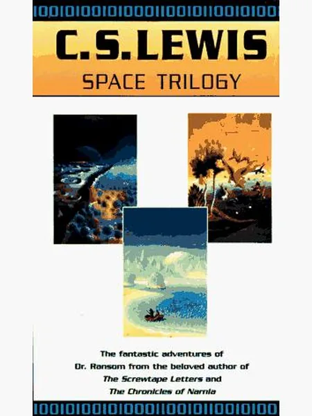 Space Trilogy, cover of another edition (the Scribner Paper Fiction 1975 cover is not yet photographed)