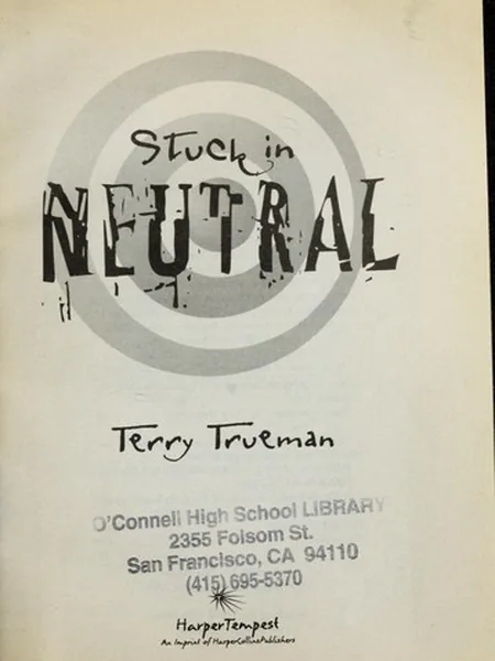 Stuck in Neutral, cover of another edition (the Hodder & Stoughton 2001 cover is not yet photographed)