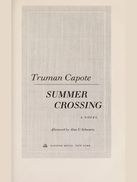 Summer Crossing first edition cover, Random House 2005