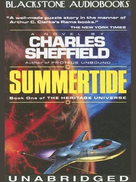 Summertide, cover of the Blackstone Audiobooks, 2005 edition (the Ballantine Books 1990 cover is not yet photographed)