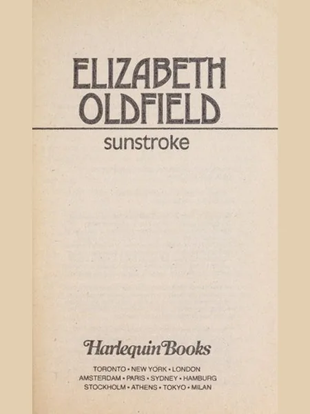 Sunstroke, cover of another edition (the Mills & Boon 1985 cover is not yet photographed)