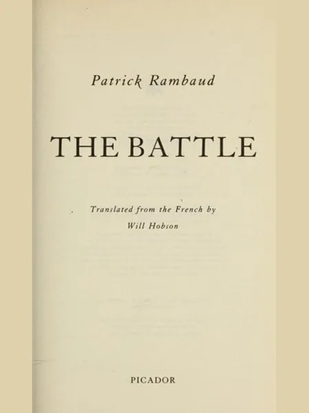 The Battle first edition cover, Picador 2000