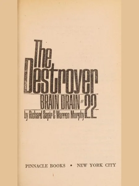 The Destroyer 22 first edition cover, Pinnacle 1976