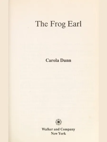 The Frog Earl cover, Walker Books 1992