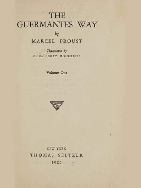 The Guermantes Way cover, T. Seltzer 1925