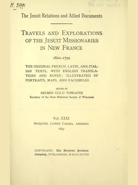 The Jesuit Relations and Allied Documents cover