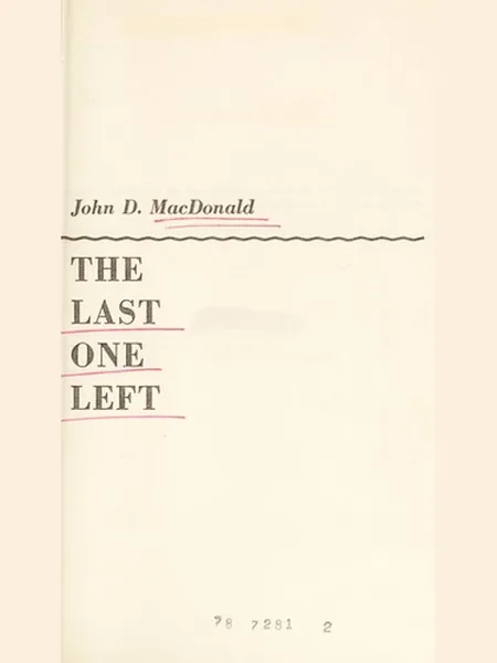 The Last One Left cover, Doubleday 1967