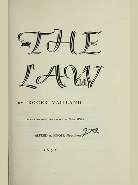 The Law cover, Knopf 1958