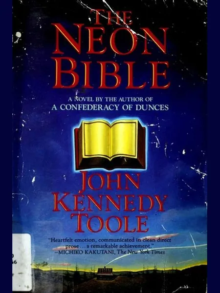 The Neon Bible, cover of the Grove Weidenfeld, 1989 edition (the Viking 1989 cover is not yet photographed)