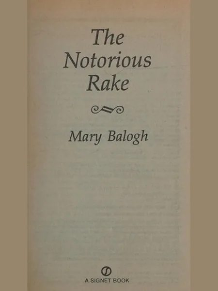 The Notorious Rake first edition cover, Signet 1992