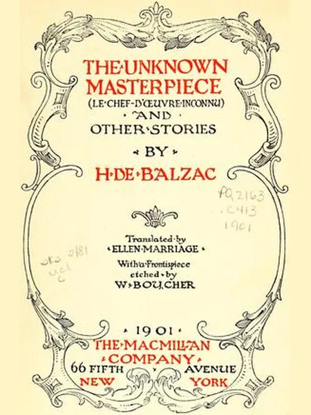 The Unknown Masterpiece, cover of another edition (the Caxton Pub 1899 cover is not yet photographed)