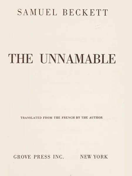 The Unnamable first edition cover, Grove Press 1958