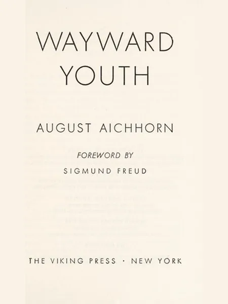 Wayward Youth, cover of another edition (the G.P. Putnam's Sons 1936 cover is not yet photographed)