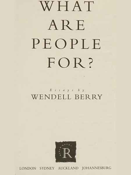 What Are People For? cover