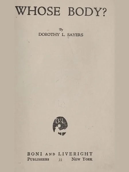 Whose Body? cover