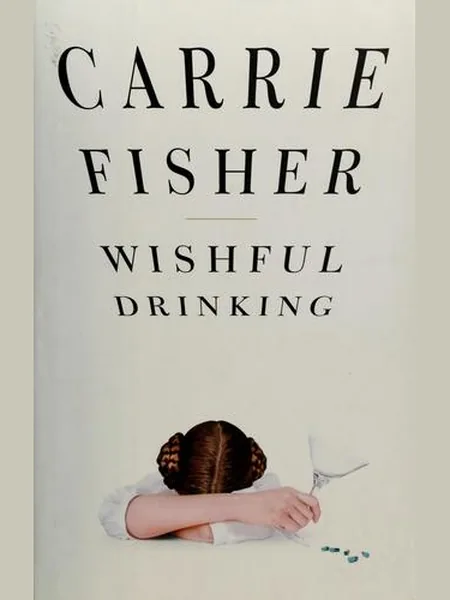 Wishful Drinking first edition cover, Simon & Schuster 2008
