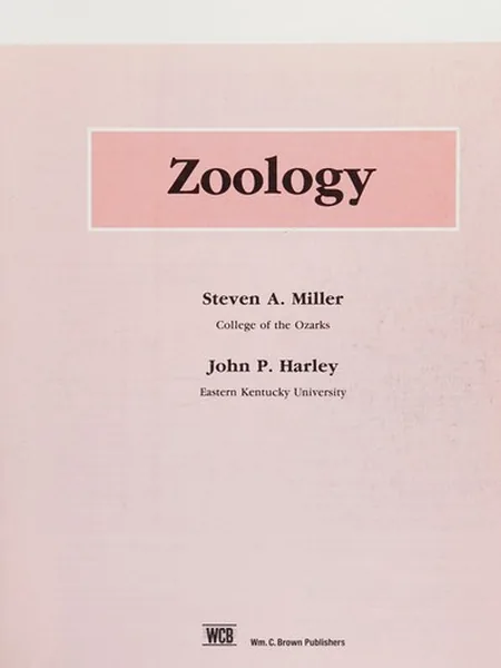 Zoology, cover of another edition (the WmC.Brown 1996 cover is not yet photographed)