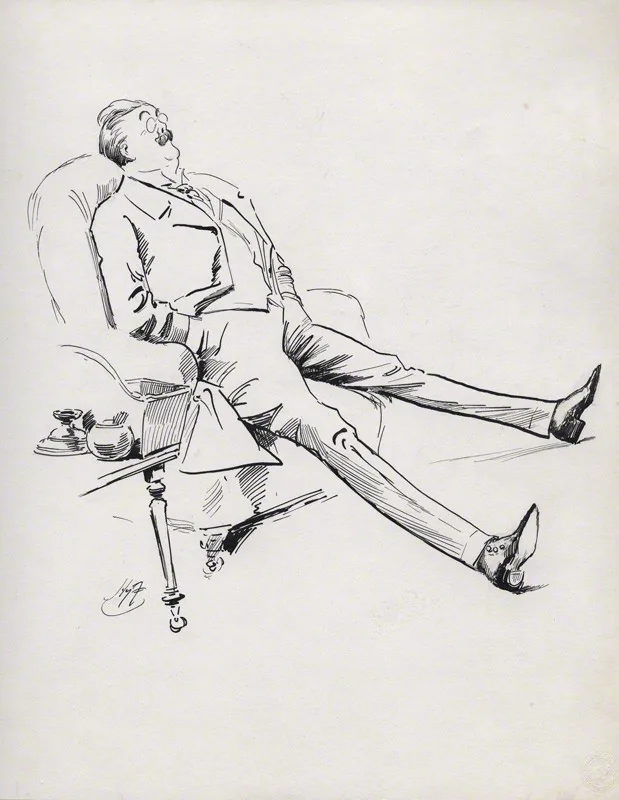 Portrait of the British publisher Gerald Duckworth by the artist Harry Furniss, circa 1923 (founder)