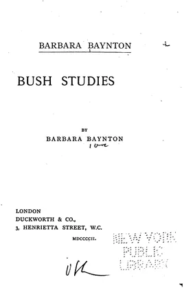 Title page of Bush Studies, Duckworth, 1902