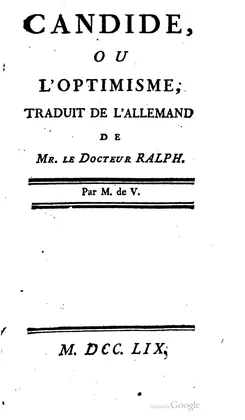 Title page of Candide, Cramer, 1759
